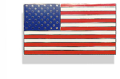 Enamelled metal USA flag badge 51 x 29mm Self adhesive back. - CXB0246